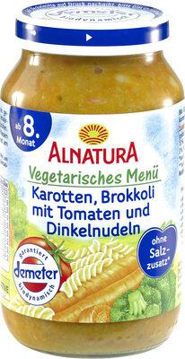 Karotten, Brokkoli mit Tomaten und Dinkelnudeln (ab 8. Monat)